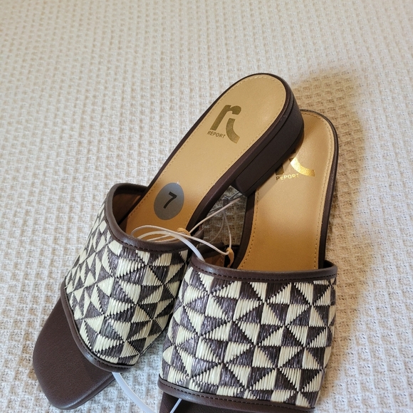 Brown and Cream Women's Slide Sandals - Picture 8 of 12